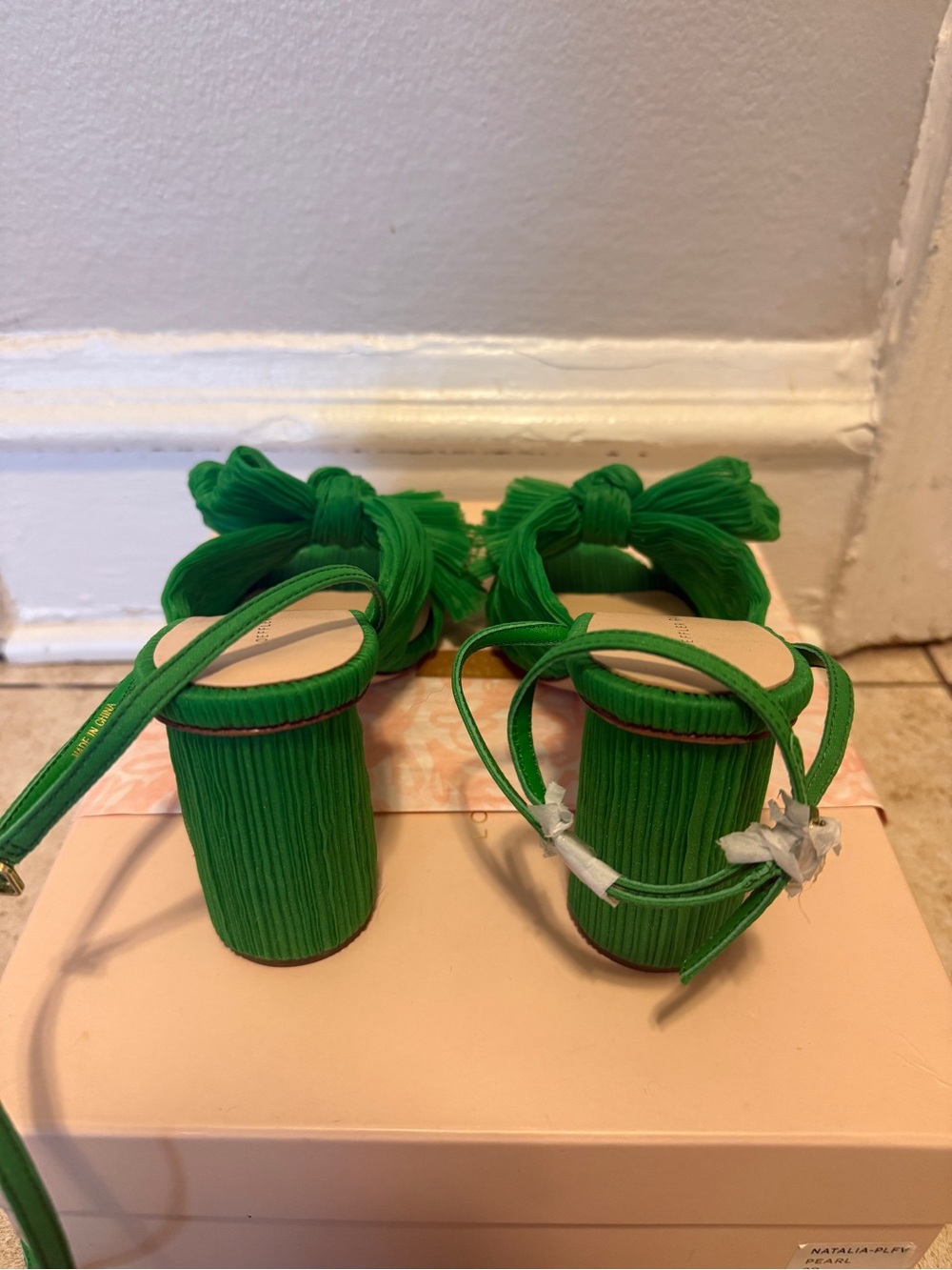 Vibrant Green Loeffler Randall Camellia Heels - Picture 3 of 5